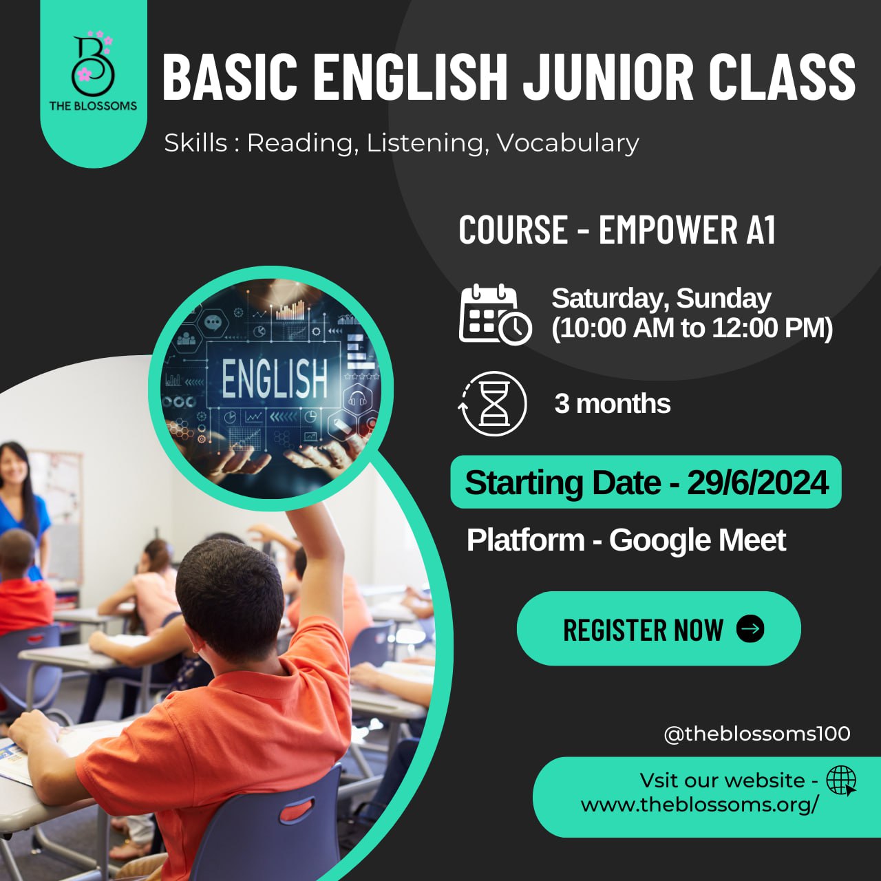 Free English Junior A1 Class